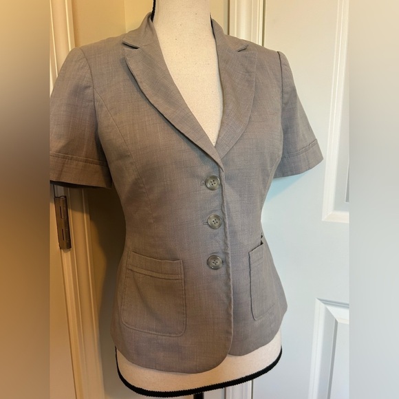 The limited grey button down vneck collared short sleeve dress shirt - Picture 2 of 4